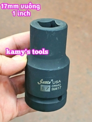 Đầu tuýp đầu khẩu VUÔNG 1 inch dài 90mm Santa thép Cr-mo 17mm 19mm 21mm 22mm