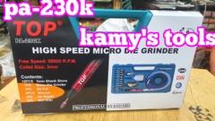 Bộ máy mài 3mm dạng viết bằng hơi khí nén Top model PA-230K có đá mài, PA-232K không đá mài, máy mài khí nén