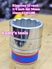 Tuýp 3/4 inch bông 12 cạnh trắng ngắn Kingtony 33mm 34mm 35mm 36mm 38mm 633033M 633034M 633035M 633036M 633038M