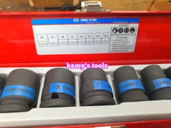 Bộ tuýp khẩu đen ngắn 1/2 inch Kingtony 4408MP 8 chi tiết 10mm-24mm