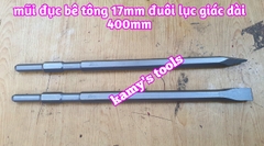 Mũi đục bê tông nhọn dẹp đuôi lục giác 17mm dài 400mm hiệu FOLL cao cấp