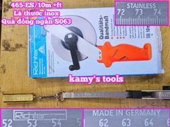 Thước đo dầu Richter 10 mét 465-ES/10m lá thước inox quả rọi bằng đồng ngắn S063 cao cấp chính hãng