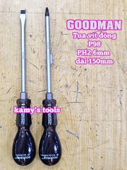 Tua vít đóng Goodman bake PH2 dẹp 6mm dài 150mm P98+6x150 P98-6x150
