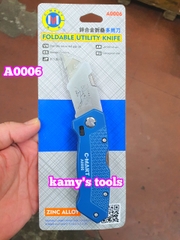 Dao rọc cáp rọc giấy đa năng cán xếp gấp gọn C-MART Model A0006 kèm 6 lưỡi dao