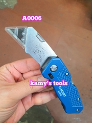 Dao rọc cáp rọc giấy đa năng cán xếp gấp gọn C-MART Model A0006 kèm 6 lưỡi dao