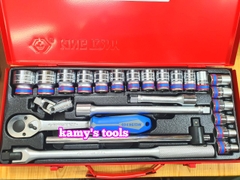 Bộ Tuýp Khẩu 24 Chi Tiết 1/2 inch Kingtony 10-32mm Hệ Mét Hệ Inch 4526mr01 Và 4526sr (Bộ Đầu Tuýp, Bộ Đầu Khẩu, Bộ Đầu Chụp)