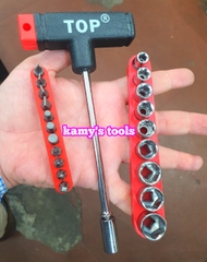 BỘ TUÝP CHỮ T 22 CHI TIẾT TOP TD-20108 (BỘ TUÝP VÍT)