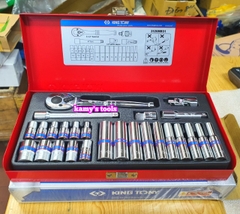 Bộ tuýp 1/4 inch ngắn và dài Kingtony 2526MR01 6 cạnh 26 chi tiết hệ mét