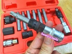 Bộ tuýp khẩu tháo mở puly máy phát 13 chi tiết