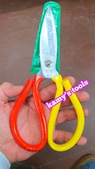 Kéo thợ, kéo rèn, kéo làm nghề, cắt vải, da, simili, nhựa dẻo, cắt thực phẩm đa năng dài 215mm cán vàng đỏ