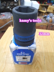 Đầu tuýp đầu khẩu đen dài lục giác dài 80mm Kingtony 1 inch 32mm 33mm 34mm 35mm 883532M 883533M 883534M 883535M