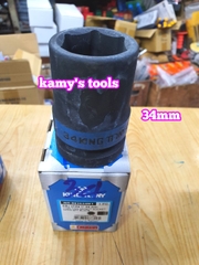 Đầu tuýp đầu khẩu đen dài lục giác dài 80mm Kingtony 1 inch 32mm 33mm 34mm 35mm 883532M 883533M 883534M 883535M