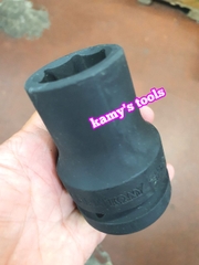 Đầu tuýp đầu khẩu đen dài lục giác dài 80mm Kingtony 1 inch 24mm 27mm 29mm 30mm 883524M 883527M 883529M 883530M