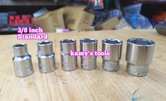 Đầu tuýp đầu khẩu ngắn 3/8 inch lục giác Standard chính hãng 8mm 10mm 12mm 13mm 14mm 17mm (lẻ từng cục)