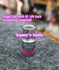 Đầu tuýp (đầu khẩu) hệ inch lỗ 1/4 khẩu 1/4”; lỗ 1/4 khẩu 3/8" Kingtony 233008S 223512S