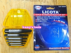 Bộ Mũi Vít Tháo Mở Bu Lông Ốc Vít Gãy Hỏng 6 Cây Licota Tap-50004 (Bộ Ta Rô Lấy Ốc Gãy, Dụng Cụ Lấy Ốc Gãy)