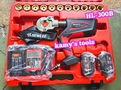 Kìm ép cos thủy lực dùng pin Hewlee HL-300B ép nhanh gấp 2 lần, bảng điện tử