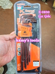 Bộ lục giác bi dài, bông hoa thị thép nâu S2 cao cấp 9 cây Kapusi model K-0830 và K-0831