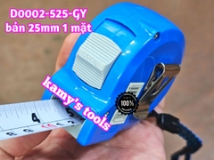 Thước cuộn 5m bản 25mm 1 mặt C-Mart model D0002-525-GY, thước kéo 5m mét, thước rút 5 mét