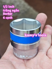 Đầu tuýp ngắn lẻ Barker 1/2 inch trắng ngắn 8mm-32mm