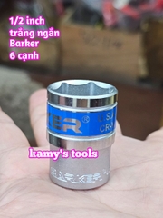 Đầu tuýp ngắn lẻ Barker 1/2 inch trắng ngắn 8mm-32mm