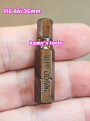 Mũi vít đóng lục giác thép nâu S2 cao cấp Wakio H4 H5 H6 H8