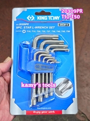 Bộ lục giác sao ngắn Kingtony 9 cây model 20309PR T10-T50