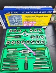 Bộ taro bàn ren 40 chi tiết SKC nhật bản (hộp nhựa) có tay quay ta rô tự động SKC#850 M3-M12