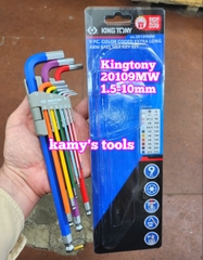 Bộ khoá lục giác bi màu Kingtony 20109MW 9 cây 1.5-10mm, bộ lục giác