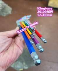 Bộ khoá lục giác bi màu Kingtony 20109MW 9 cây 1.5-10mm, bộ lục giác