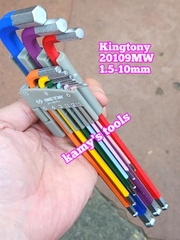 Bộ khoá lục giác bi màu Kingtony 20109MW 9 cây 1.5-10mm, bộ lục giác