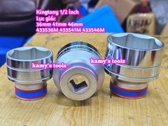 Đầu tuýp ngắn trắng Kingtony 1/2 inch lục giác 36mm 41mm 46mm 433536M 433541M 433546M