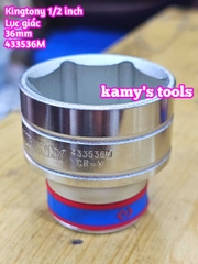 Đầu tuýp ngắn trắng Kingtony 1/2 inch lục giác 36mm 41mm 46mm 433536M 433541M 433546M