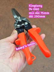 Kéo cắt tôn mỏ thẳng cán cam Kingtony model 74060 74-060 dài 290mm