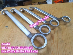 Cờ lê 2 đầu vòng Asaki 6x7 8x10 10x12 12x14 14x17 17x19 19x22 22x24 AK-7473 AK-7474 AK-7476 AK-7478 AK-7481 AK-7483 AK-7485 AK-7487 hai đầu vòng