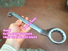 Cờ lê 2 đầu vòng Asaki 6x7 8x10 10x12 12x14 14x17 17x19 19x22 22x24 AK-7473 AK-7474 AK-7476 AK-7478 AK-7481 AK-7483 AK-7485 AK-7487 hai đầu vòng