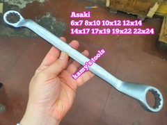Cờ lê 2 đầu vòng Asaki 6x7 8x10 10x12 12x14 14x17 17x19 19x22 22x24 AK-7473 AK-7474 AK-7476 AK-7478 AK-7481 AK-7483 AK-7485 AK-7487 hai đầu vòng