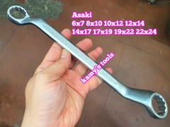 Cờ lê 2 đầu vòng Asaki 6x7 8x10 10x12 12x14 14x17 17x19 19x22 22x24 AK-7473 AK-7474 AK-7476 AK-7478 AK-7481 AK-7483 AK-7485 AK-7487 hai đầu vòng