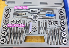 Bộ taro bàn ren 40 chi tiết ta rô ren hợp kim thép siêu cứng và bền hơn hộp nhựa mica