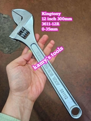Mỏ lết xi trắng Kingtony dài 12 inch 300mm 3611-12R miệng mở 35mm