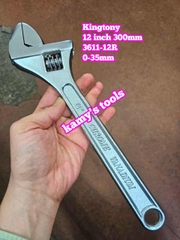 Mỏ lết xi trắng Kingtony dài 12 inch 300mm 3611-12R miệng mở 35mm