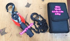 PA LĂNG XÍCH LẮC TAY NITTO 0.5 TẤN 500KG XÍCH DÀI 1.5 MÉT VR-05