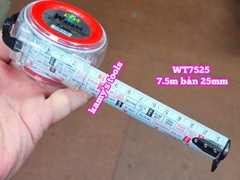 Thước kéo 7.5m 7.5mét bản 25mm WSK Wasaki WT7525 2 mặt có lỗ ban TỰ ĐỘNG KHÓA, thước rút 7.5m thước cuộn 7.5m