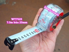 Thước kéo 7.5m 7.5mét bản 25mm WSK Wasaki WT7525 2 mặt có lỗ ban TỰ ĐỘNG KHÓA, thước rút 7.5m thước cuộn 7.5m