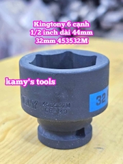 Đầu tuýp đen 1/2 inch Kingtony 6 cạnh 27mm 29mm 30mm 32mm 34mm 453527M 453529M 453530M 453532M 453534M