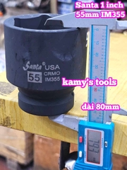 Đầu tuýp khẩu 1 inch Santa thép Cr-mo 46mm 48mm 50mm 55mm 56mm 58mm IM346 IM348 IM350 IM355 IM356 IM358