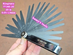 Thước căn lá dưỡng đo độ dày đo khe hở căn chỉnh cò xupap Kingtony 20 lá loại thẳng 77340-20 cỡ 0.05-1.0mm