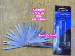 Thước căn lá dưỡng đo độ dày đo khe hở căn chỉnh cò xupap Kingtony 20 lá loại thẳng 77340-20 cỡ 0.05-1.0mm