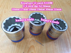 Tuýp 3/4 inch bông 12 cạnh trắng Kingtony 26mm 27mm 28mm 29mm 30mm 32mm 633026M 633027M 633028M 633029M 633030M 633032M