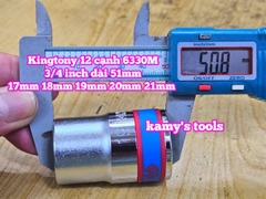 Tuýp 3/4 inch bông 12 cạnh trắng ngắn Kingtony 17mm 18mm 19mm 20mm 21mm 633017M 633018M 633019M 633020M 633021M
